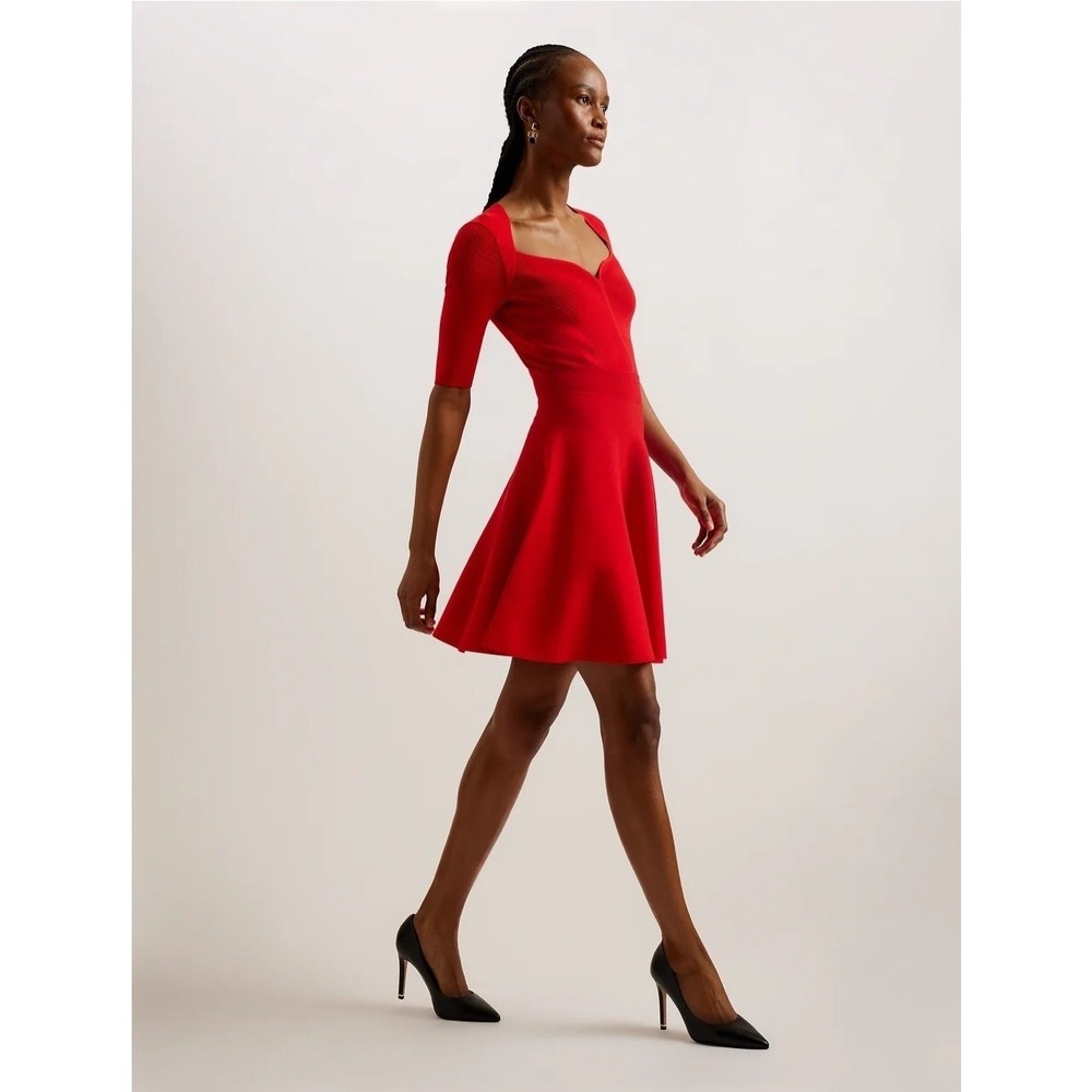 Ted Baker London Milly Sweetheart Sweater Dress in Red Ted Size 3/US 8 NEW! $225